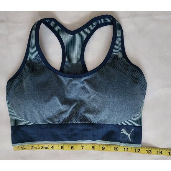 Puma Women's Blue Combo Seamless Medium Support Sports Bra Size Large - Picture 8 of 11